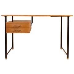 20th Century, Italian Desk 1960s Made of Ash and Peach Formica