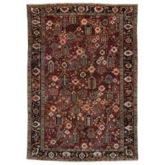 Vintage Persian Bakhtiari Rug with Traditional Modern Style