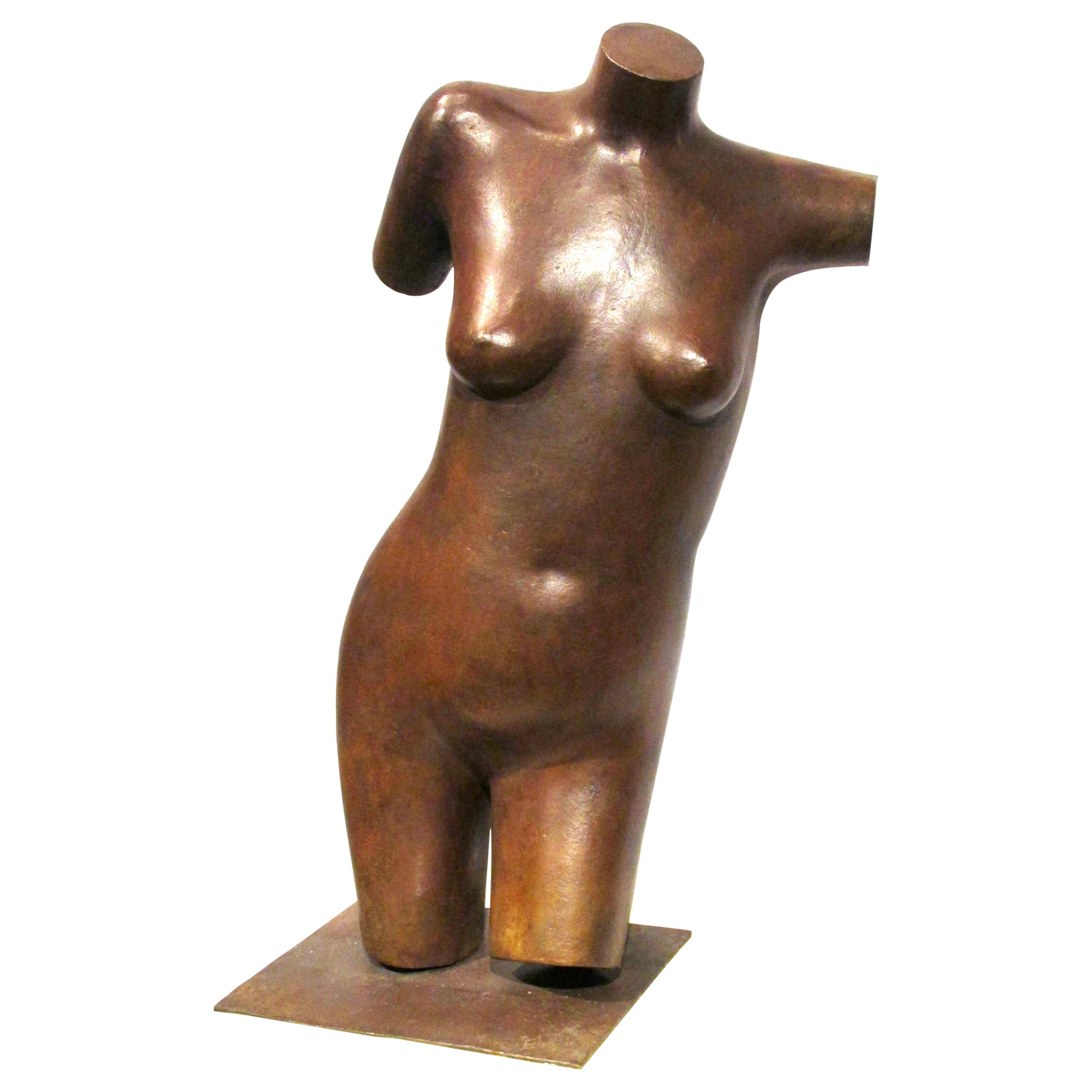 A Very Good & Large Post Modernist Bronze Nude Torso by George Foster, SSC