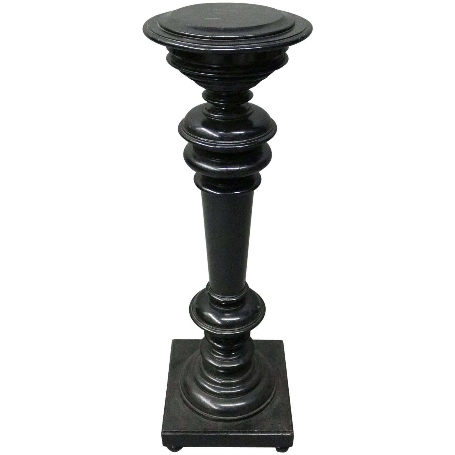 Antique Ebonized Wood Footed Sculpture Pedestal, circa 1890