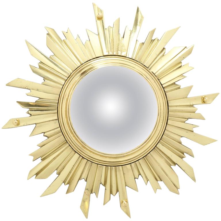 Unusual Bronze Sunburst Mirror For Sale at 1stdibs