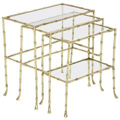 Set of Three Faux Bamboo Nesting Tables 7