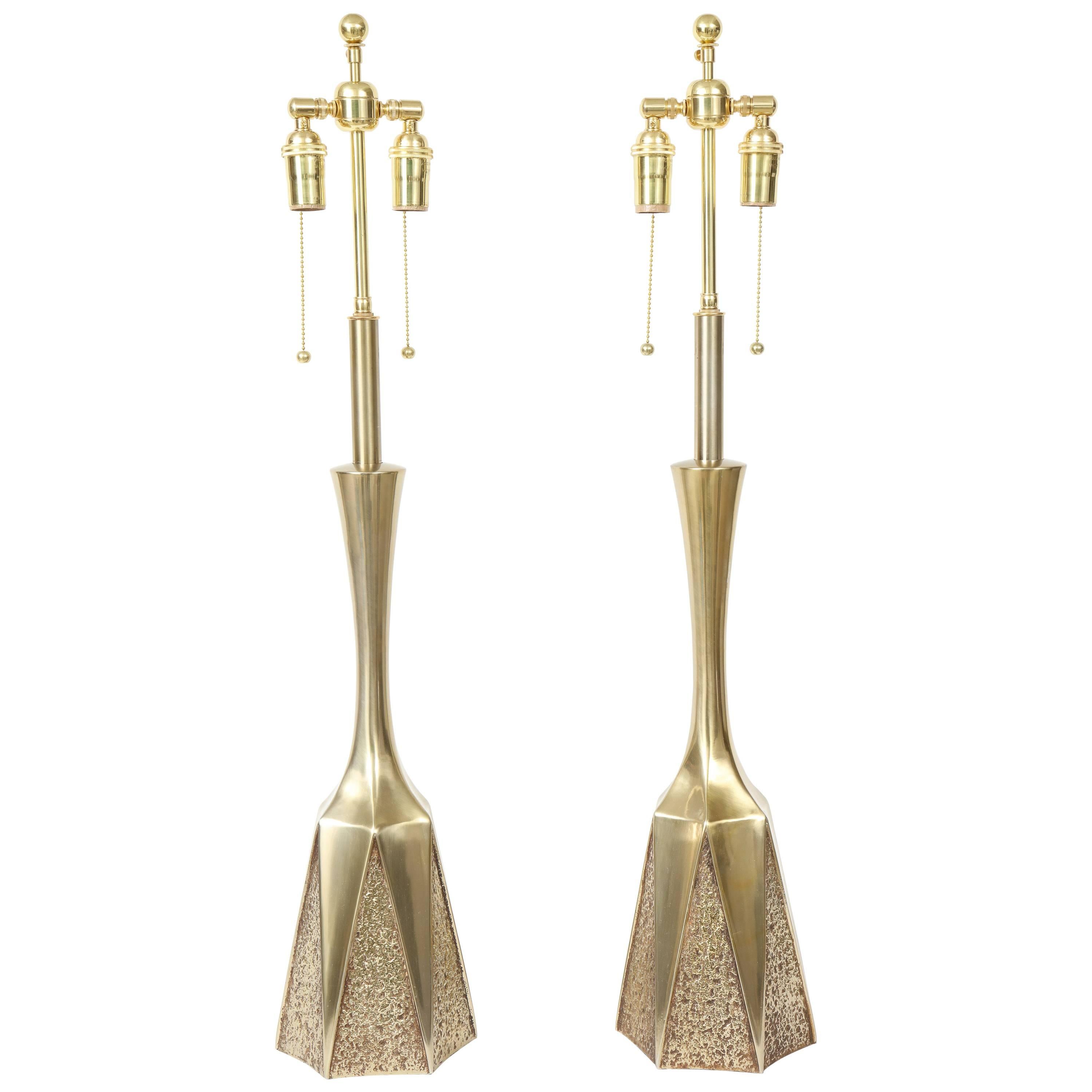 Pair of Brutalist Lamps by Laurel Lamp Company