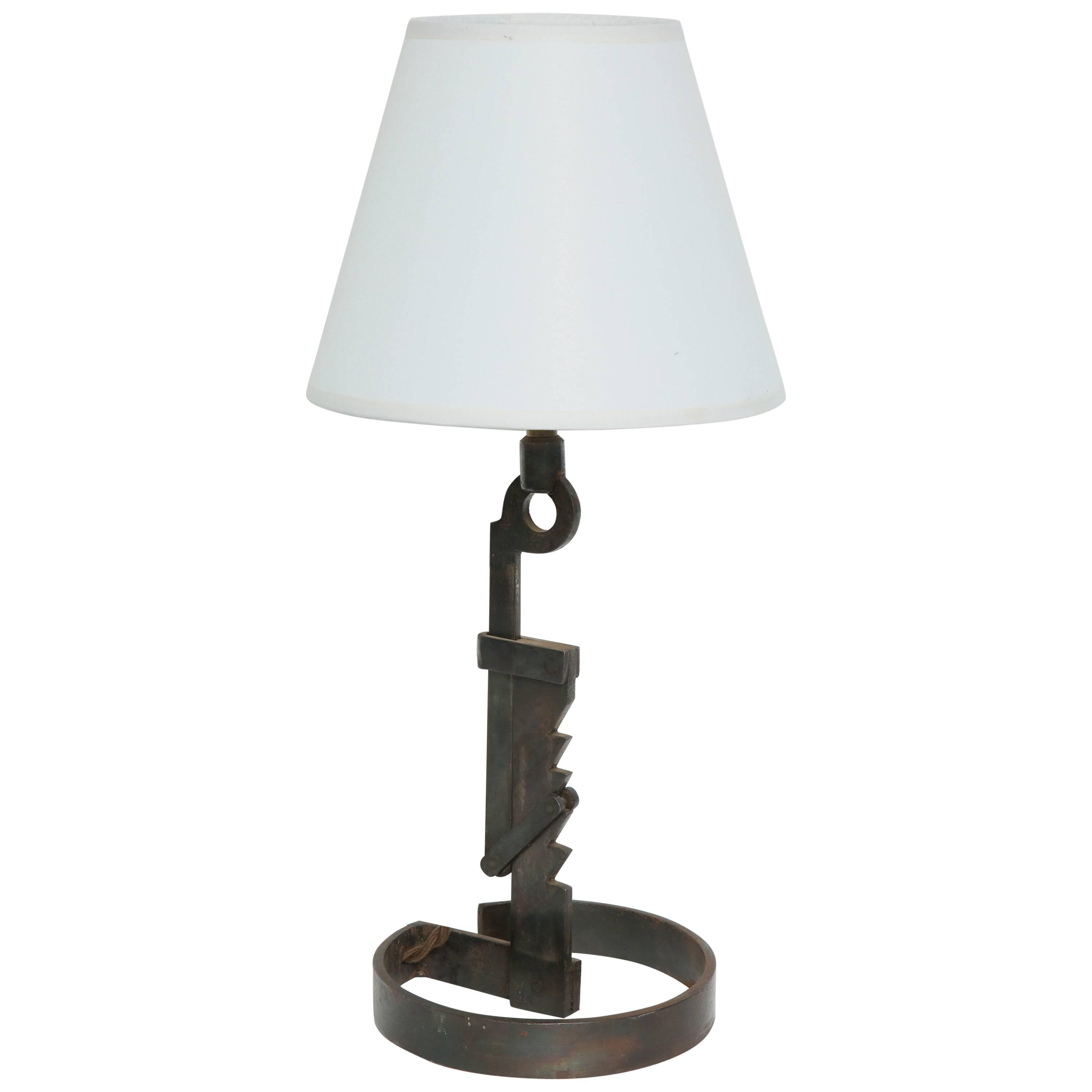 "Cremaillere" Table Lamp Attitude to Adnet For Sale