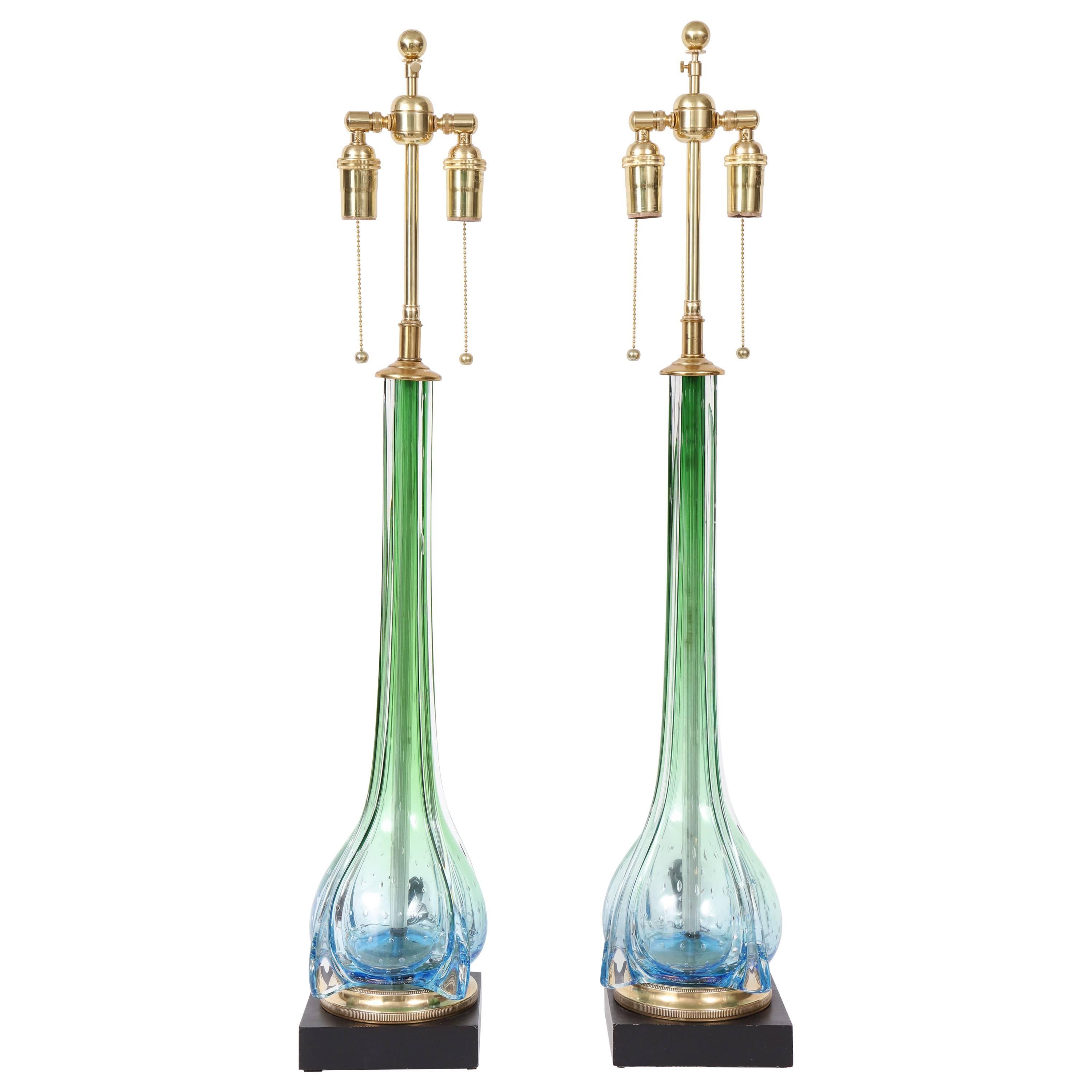 Pair of Beautiful Murano Lamps by Seguso