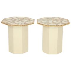 Pair of Octagonal Agate Side Tables 7