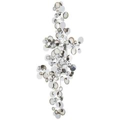 Large Chrome Raindrops Wall Sculpture Signed Curtis Jere 5