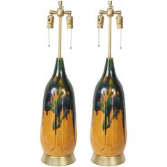 Danish Modern Drip Glaze Lamps 7