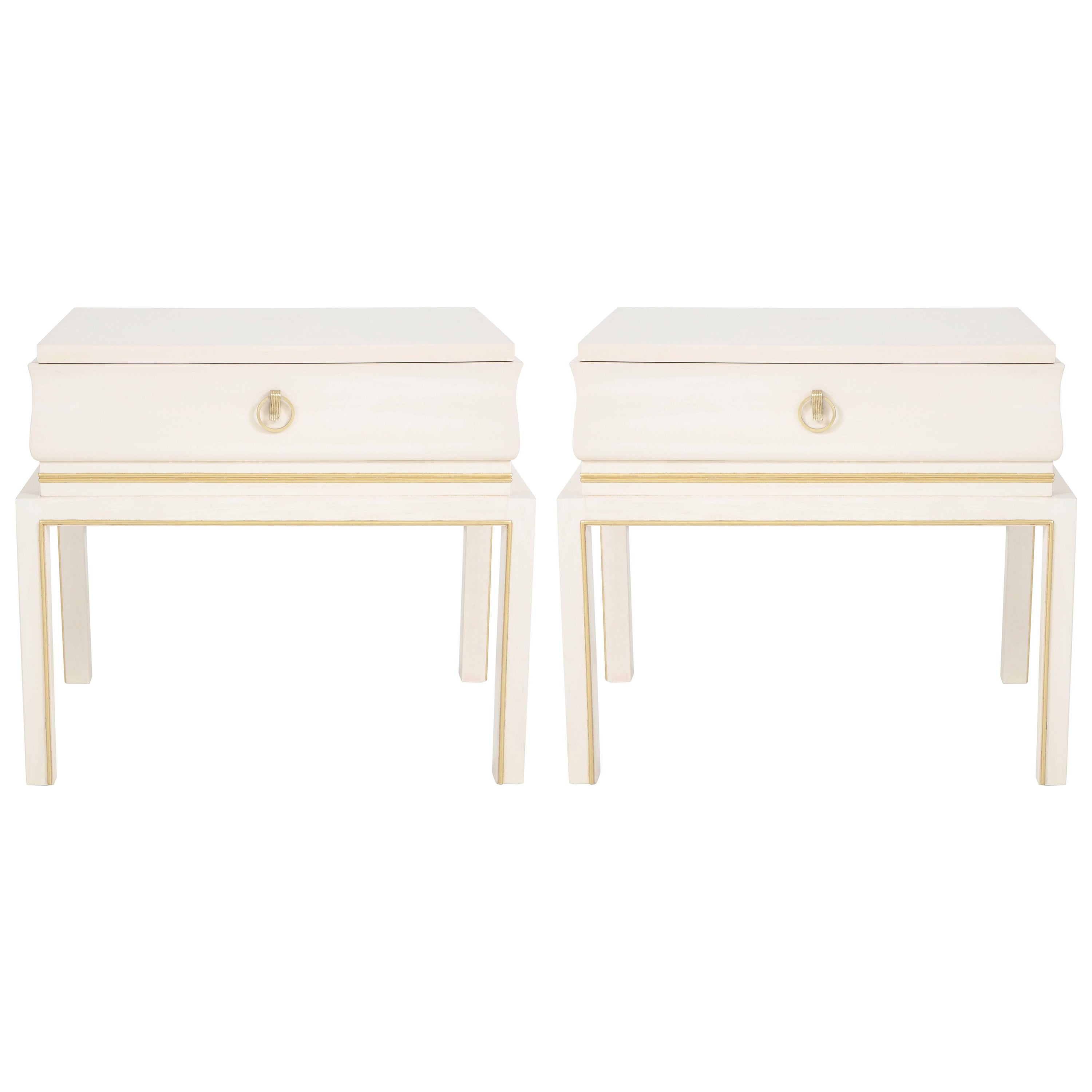 Tommi Parzinger Bleached Maple Nightstands For Sale