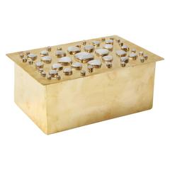 Brass and Cabochon Moonstone Keepsake Box