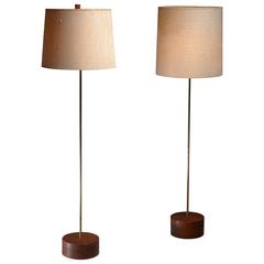 Rare Arden Riddle Pair of Floor Lamps, American, Signed, 1981 1