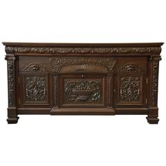 Antique 19th Century Ornate Victorian Mahogany Sideboard in the Manner of R.J. Horner