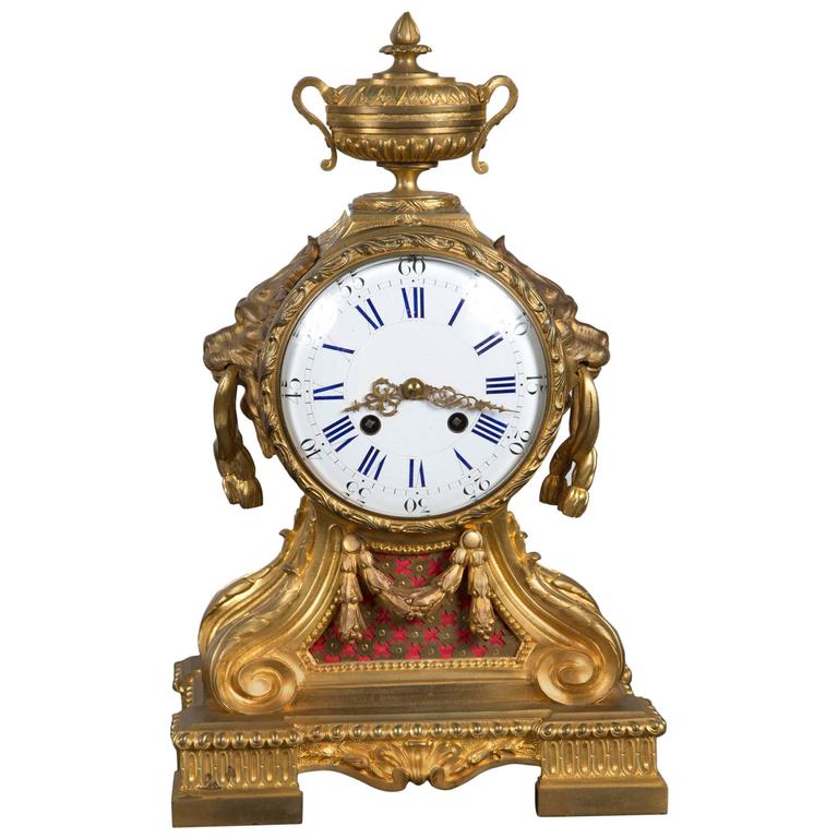 18th Century French Gilt Bronze Clock For Sale at 1stdibs