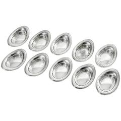 Antique Sterling Silver Tiffany Nut Dish, Set of Ten