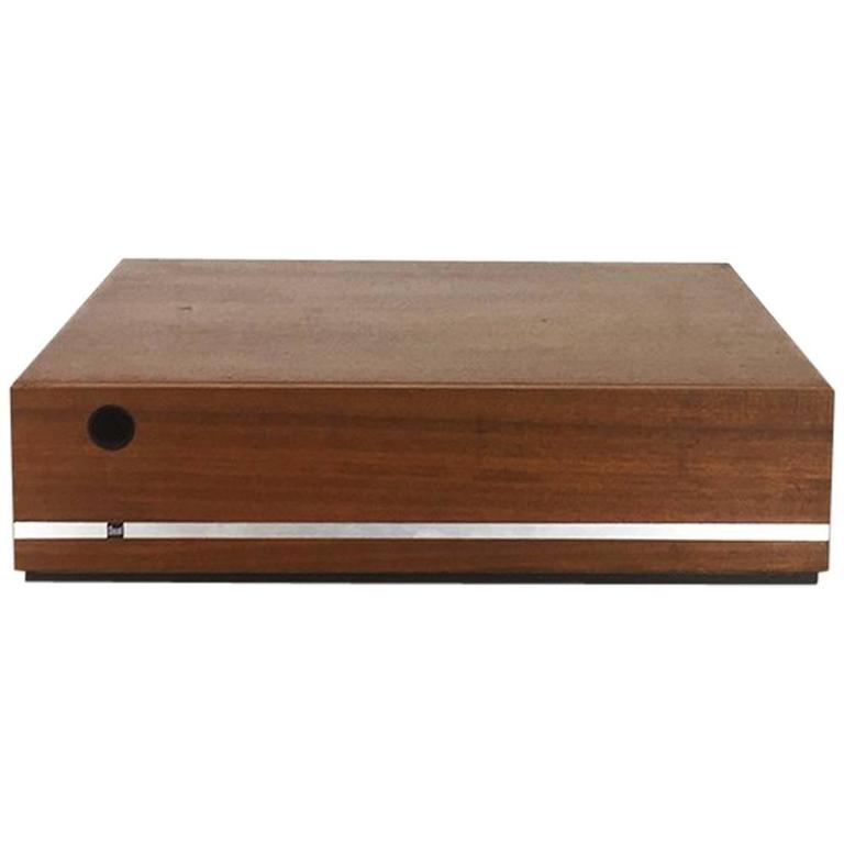 Minimalistic 1960s Walnut Teak Vinyl Record Storage Box By Dual Made Minimalistic 1960s Walnut Teak Vinyl Record Storage Box By Dual Made In Germany For