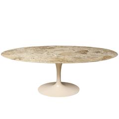 Large Eero Saarinen Tulip Dining Table with Original Custom Stone Top