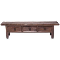 Antique Chinese Three-Drawer Bench