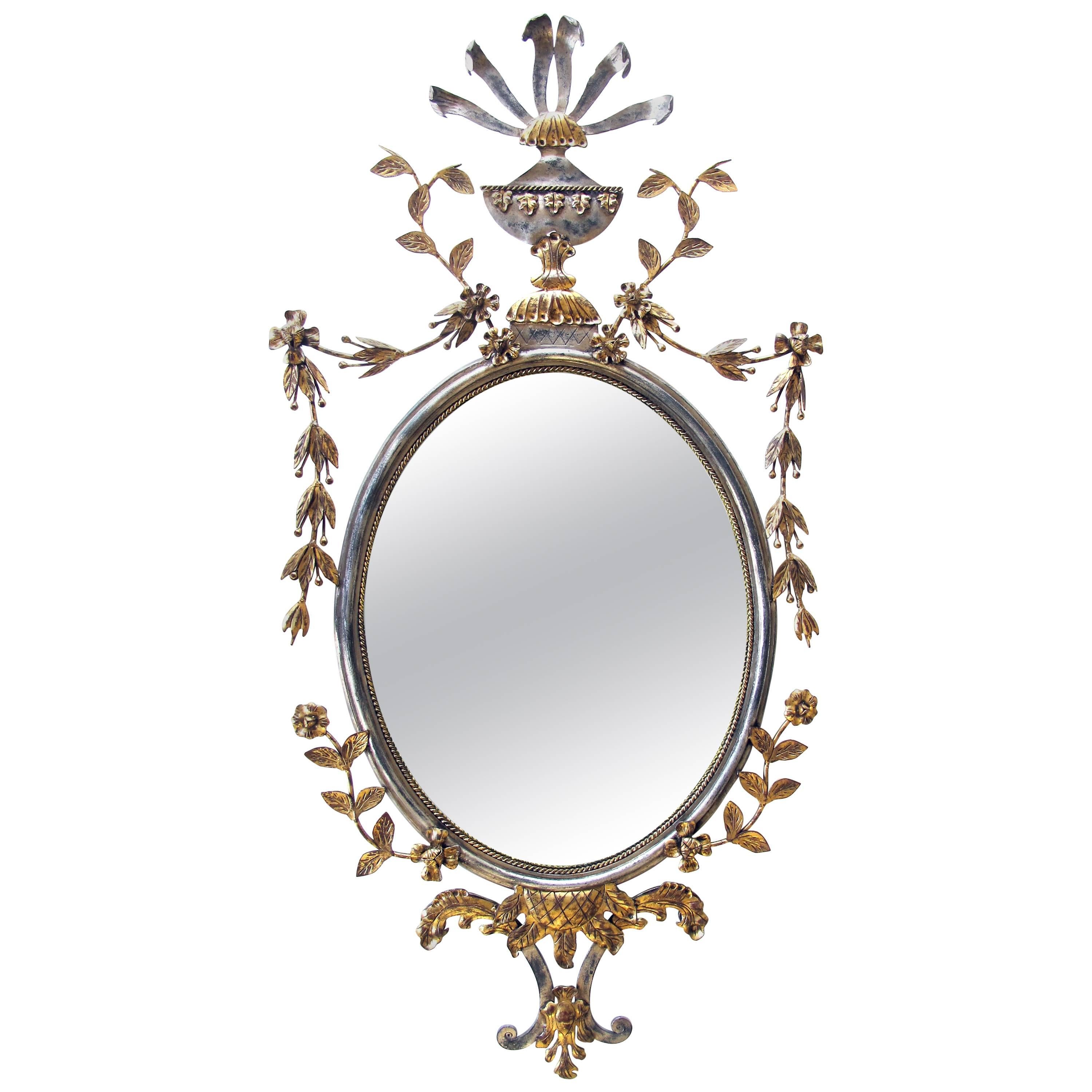 Gold Gilt Hand MirrorShaped Wall Mirror by Palladio For Sale at 1stDibs