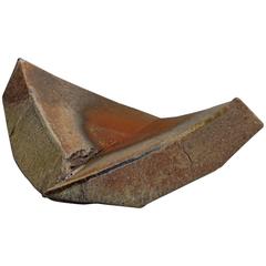 Jonathan Cross Sculptural Wood Fired Ceramic "Bisect" 1