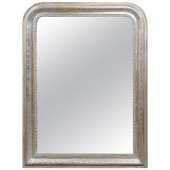 French Silver Leaf Louis-Philippe Mirror from the Turn of the Century 5