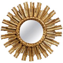 French Double Layered Sunburst Mirror from the Mid-20th Century