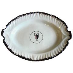 French Faience Platter, Classical Urn Decoration
