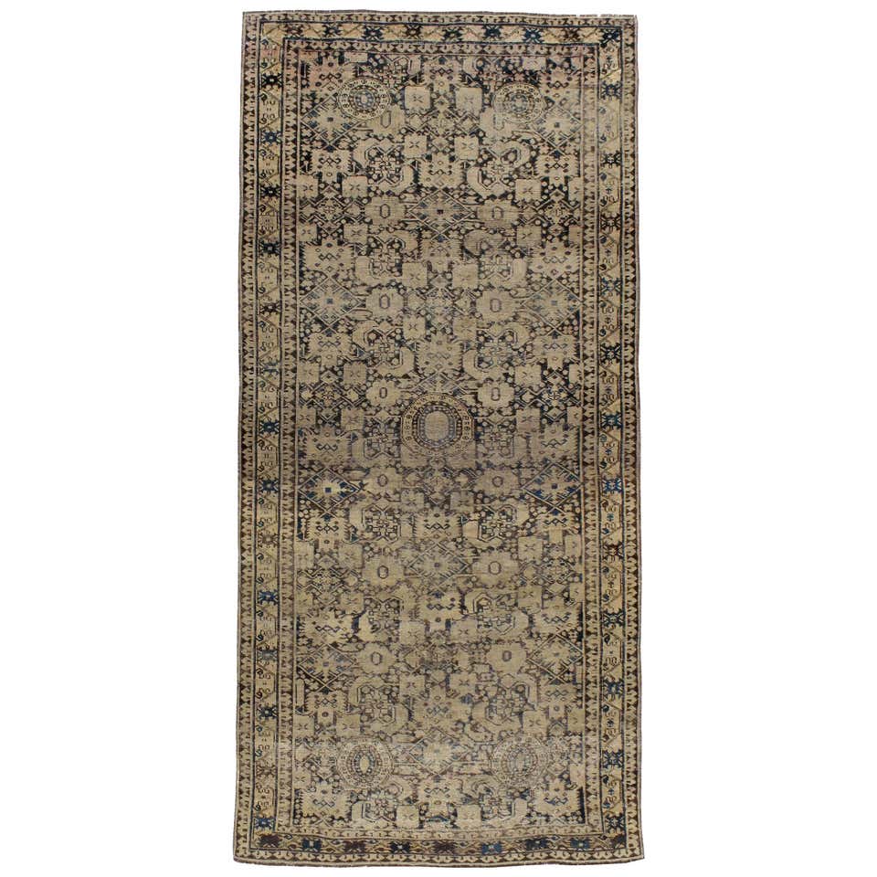 Antique Central Asian Rug Khoy Style with Lotus in Red Pond Details ...