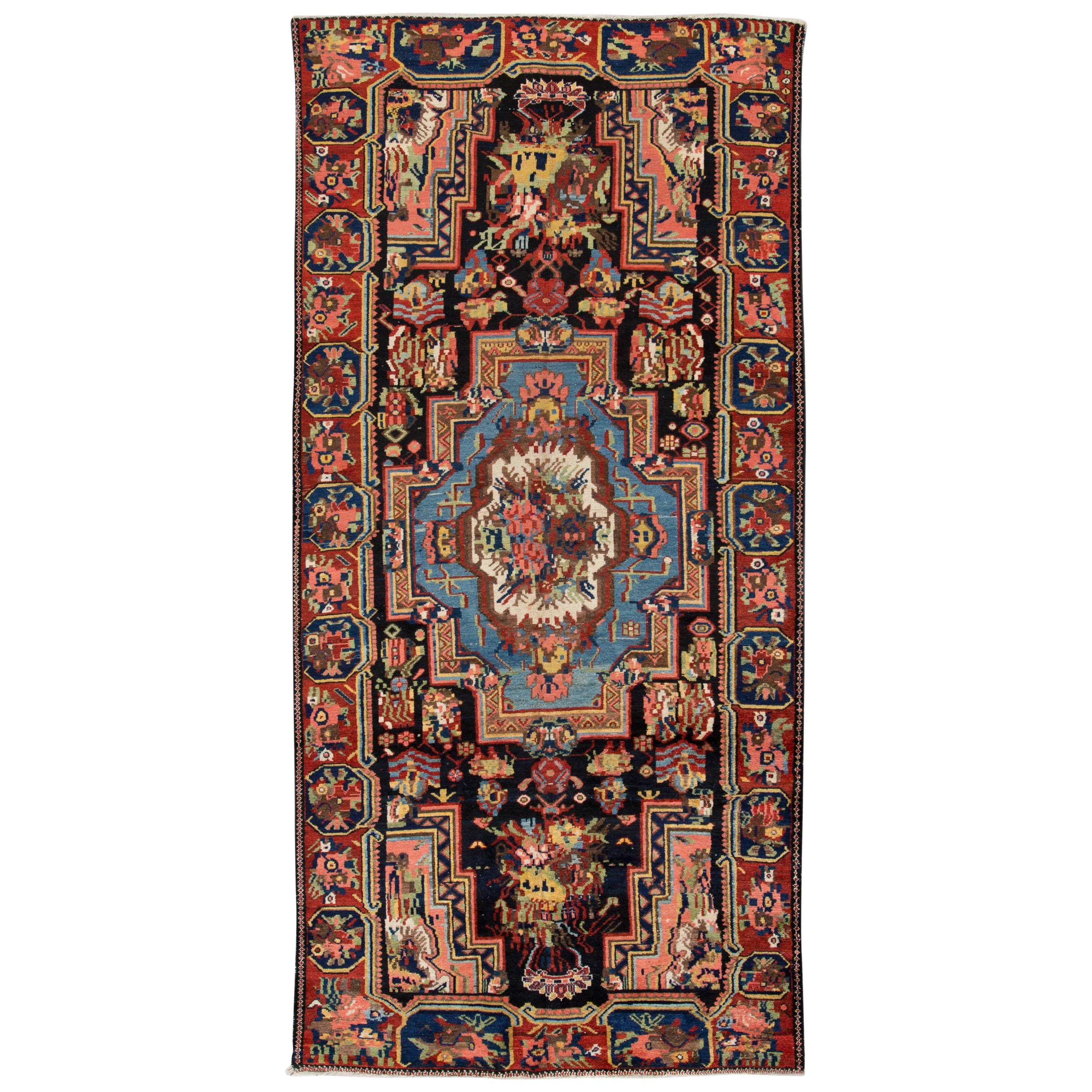 Beautifully Designed Vintage Bakhtiari Rug