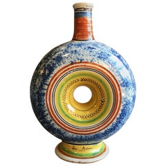 19th Century French Faience Bottle, Dated 1838
