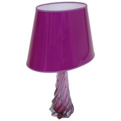 Table Lamp of Murano Glass with Lacquered Shade, Italy, 1956 1