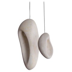 Artist Rogan Gregory Hand Carved Fertility Form Sculptural Illuminated Pendants