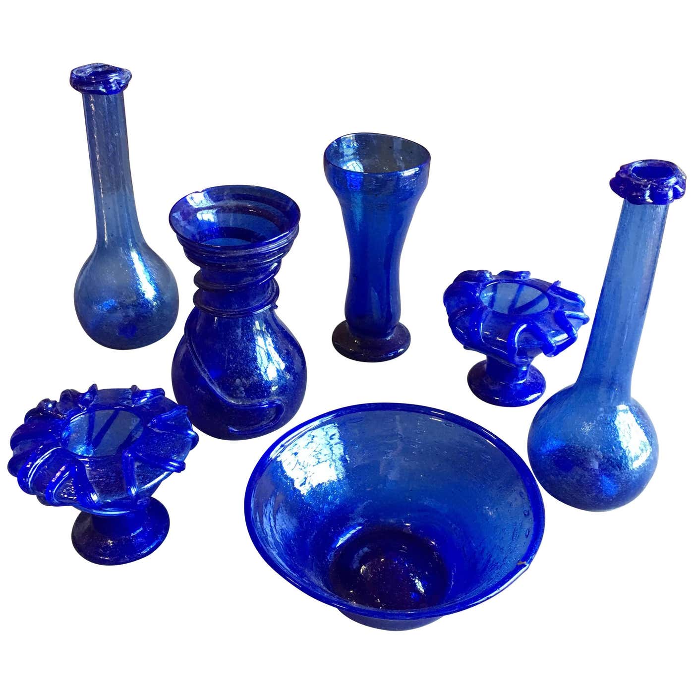 Collection Of Cobalt Blue Blown Glass From Afghanistan At 1stdibs Herat Glass Cobalt Blue Art