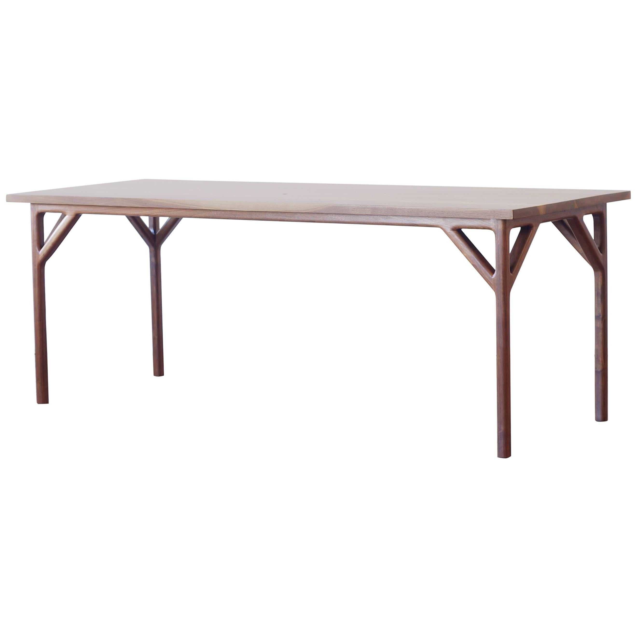 T01 Contemporary Handmade Solid Walnut Dining Table by Jason Lewis Furniture For Sale