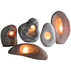 Artist Rogan Gregory Illuminated Hand Carved Fertility Form Sculptural Lamps