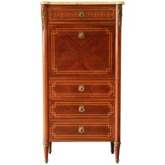 19th Century French Louis XVI Style Inlaid Secretaire à Abattant