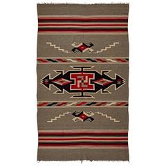 Banded Chimayo Navajo Weaving with Whirling Log Motif, circa 1920 8