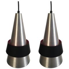 Pair of Corona Pendant Light Fixtures by Jo Hammerborg for Fog & Mørup 2