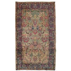 Antique Persian Kirman Tree of Life Garden Oriental Carpet, circa 1900
