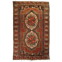 Antique Persian Bakhtiari Hand-Knotted Oriental Carpet, circa 1920