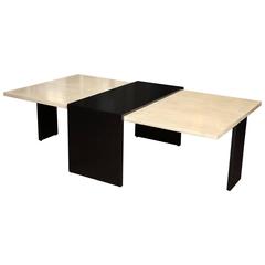 Custom Goatskin Two-Tone Cocktail Table 1