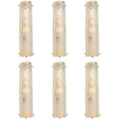 Murano Glass Tubular Sconces Six Available 3