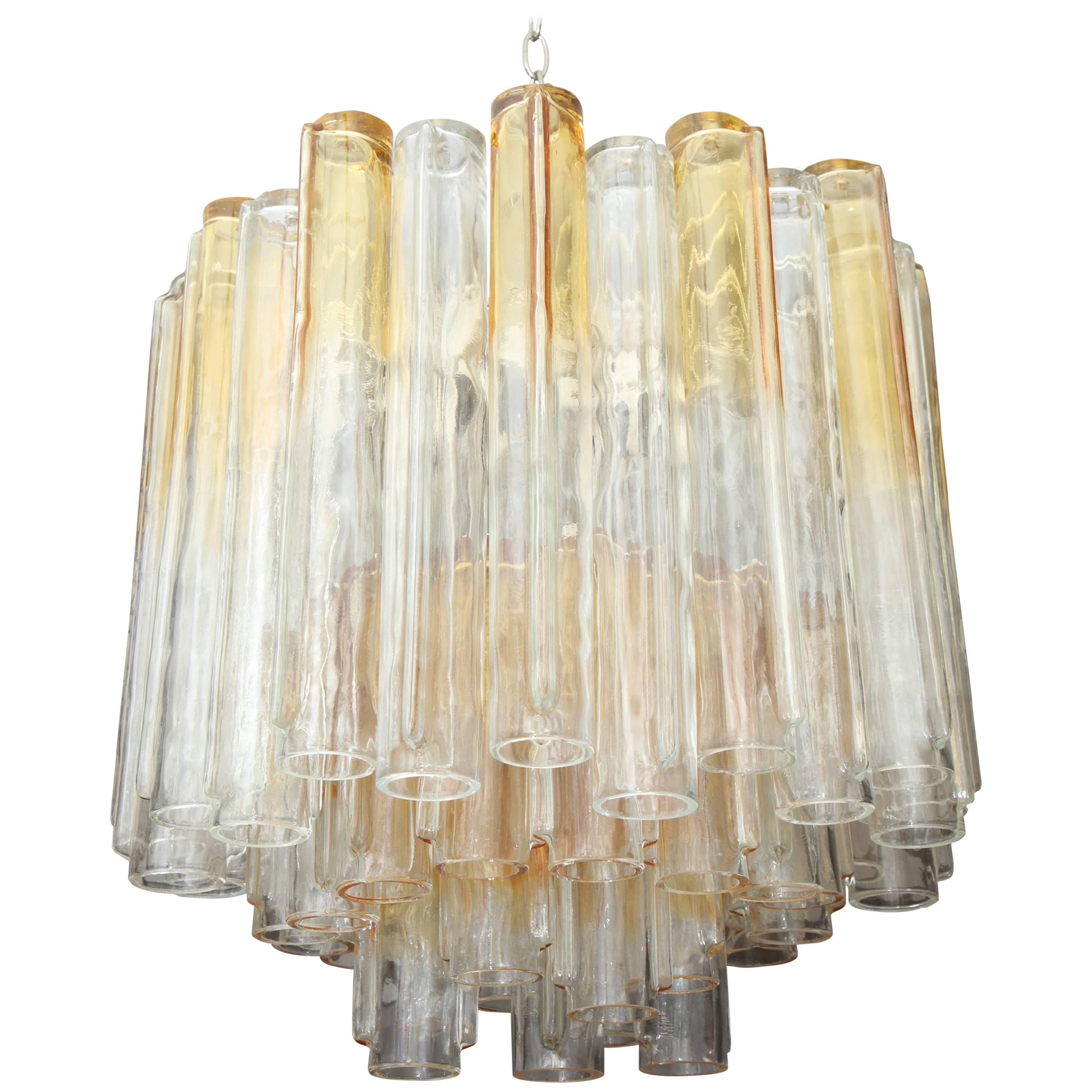 Vintage Amber and Clear Mazzega Chandelier