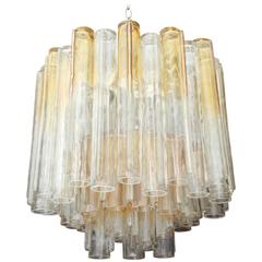 Vintage Amber and Clear Mazzega Chandelier