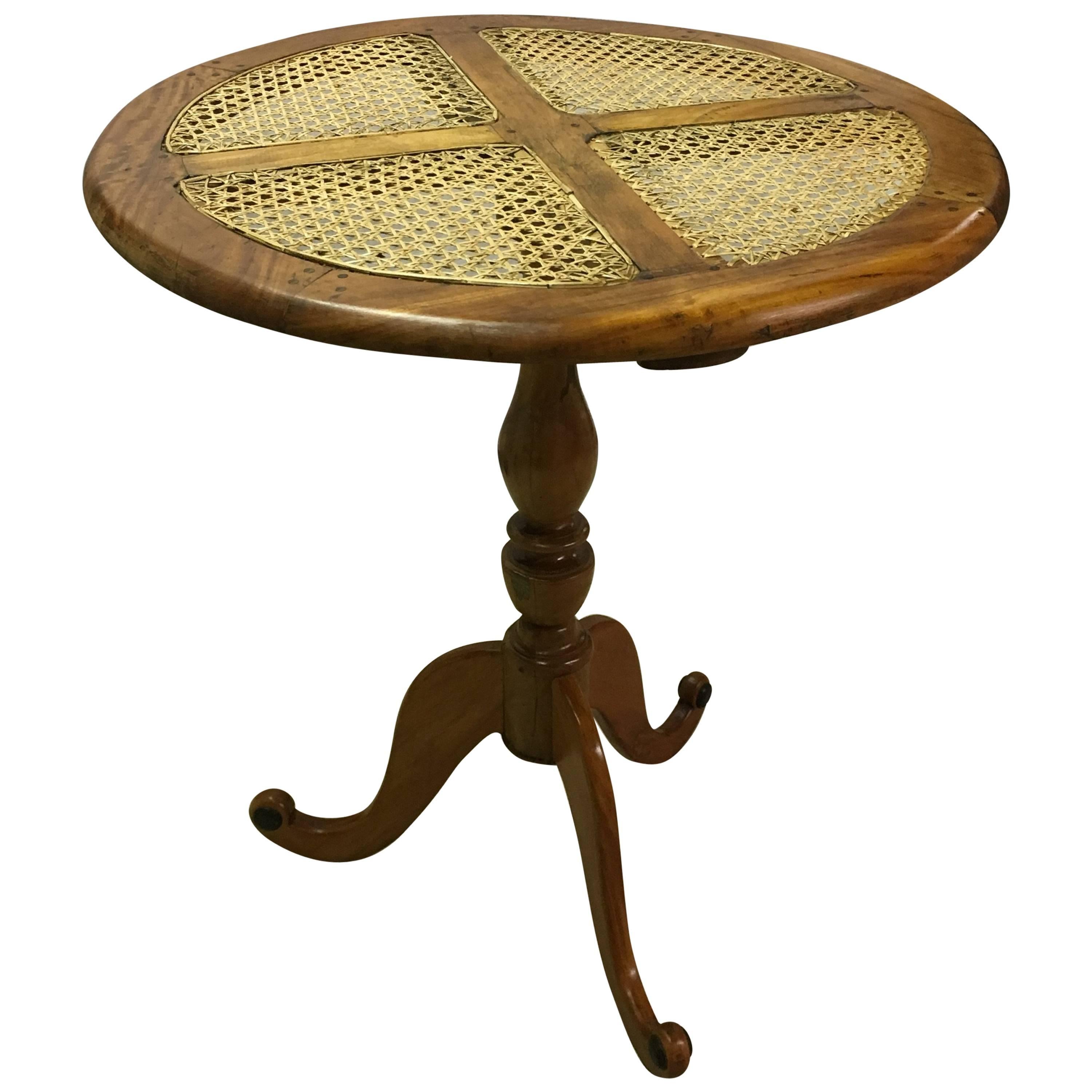 Late 19th Century Sri Lankan Caned Satinwood Table