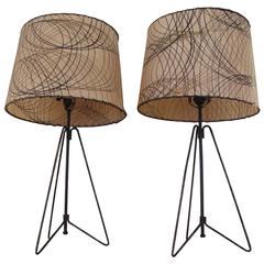 Pair of Tri-Pod Table Lamps in the Manner of Gerald Thurston for Lightolier