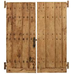 Antique Pair of 17th Century Spanish Doors from the Basque Region with Original Iron