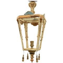Italian 18th Century Polychromed Altar Elements Made into Charming Large Lantern