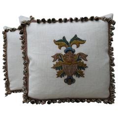 Pair of 18th Century Italian Appliqued Pillows 12