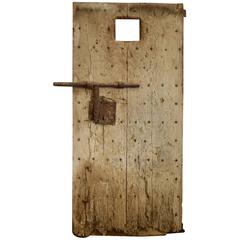 Antique 17th Century Prison Door with Original Iron Hardware from Spain