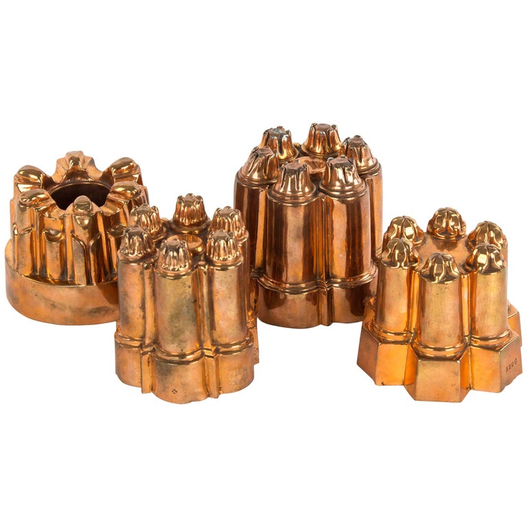 Antique Copper Aspic Molds 19th Century, English Antique Jelly Molds For Sale